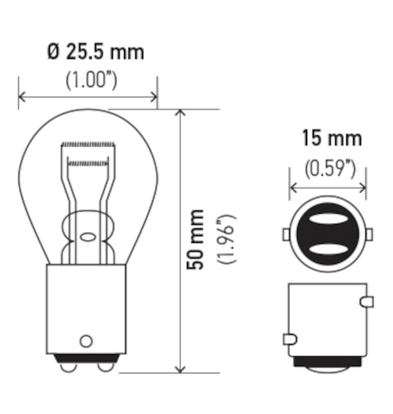 Hella Bulb 1157 12V 27/8W BAY15d S8 Hella Bulbs AXOPROS
