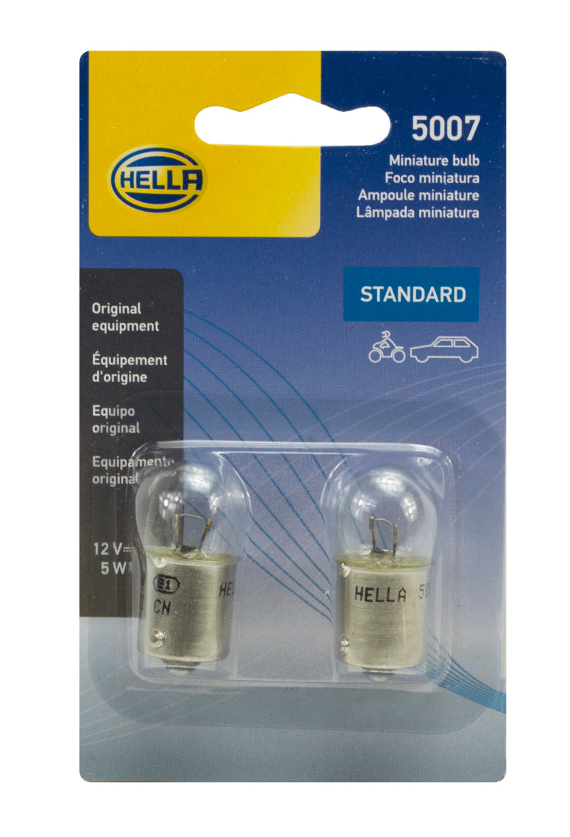 Hella Bulb 5007 12V 5W Ba15S B6 (2) Hella Bulbs AXOPROS