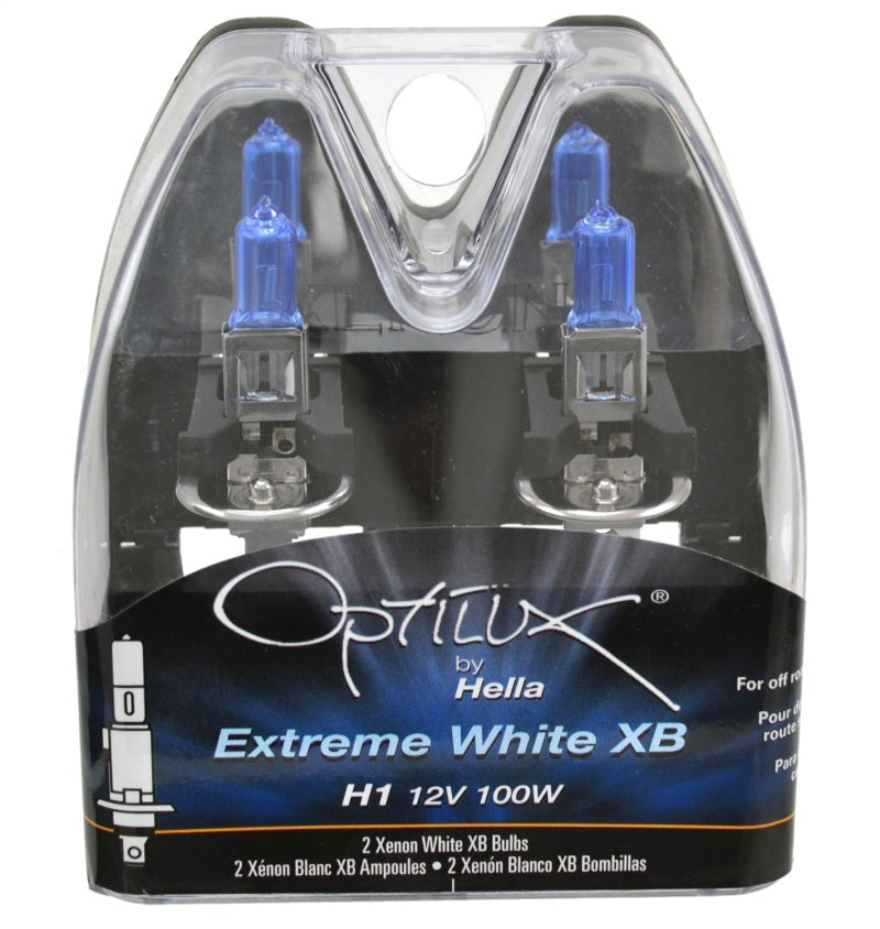 Hella Optilux H1 100W XB Extreme White Bulbs (Pair) Hella Bulbs AXOPROS
