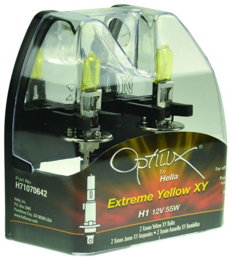 Hella Optilux H1 12V/55W XY Yellow Bulb Hella Bulbs  AXOPROS