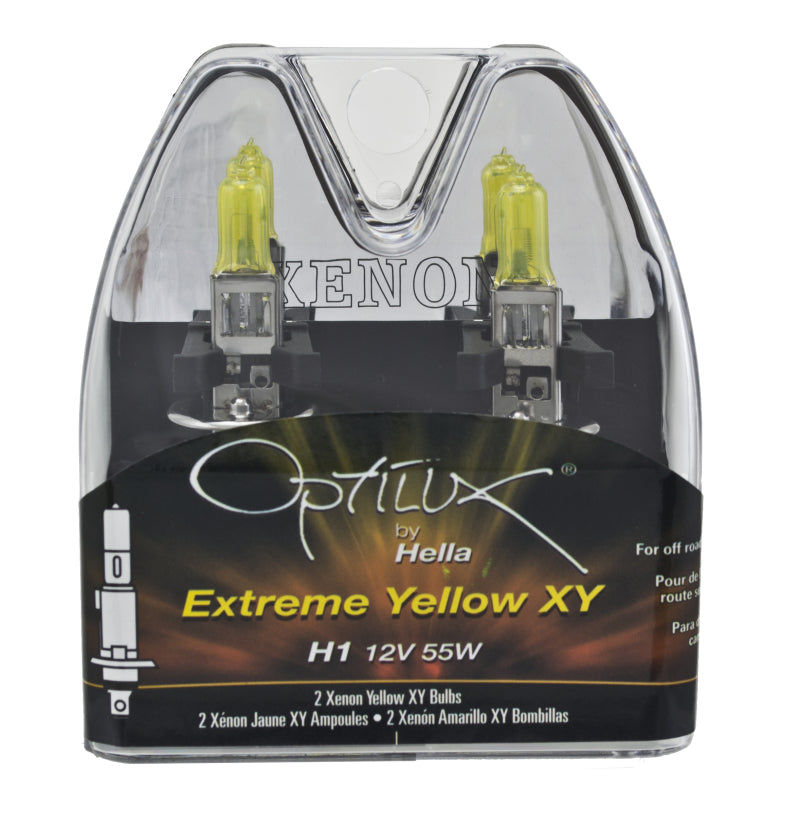 Hella Optilux H1 12V/55W XY Yellow Bulb Hella Bulbs  AXOPROS