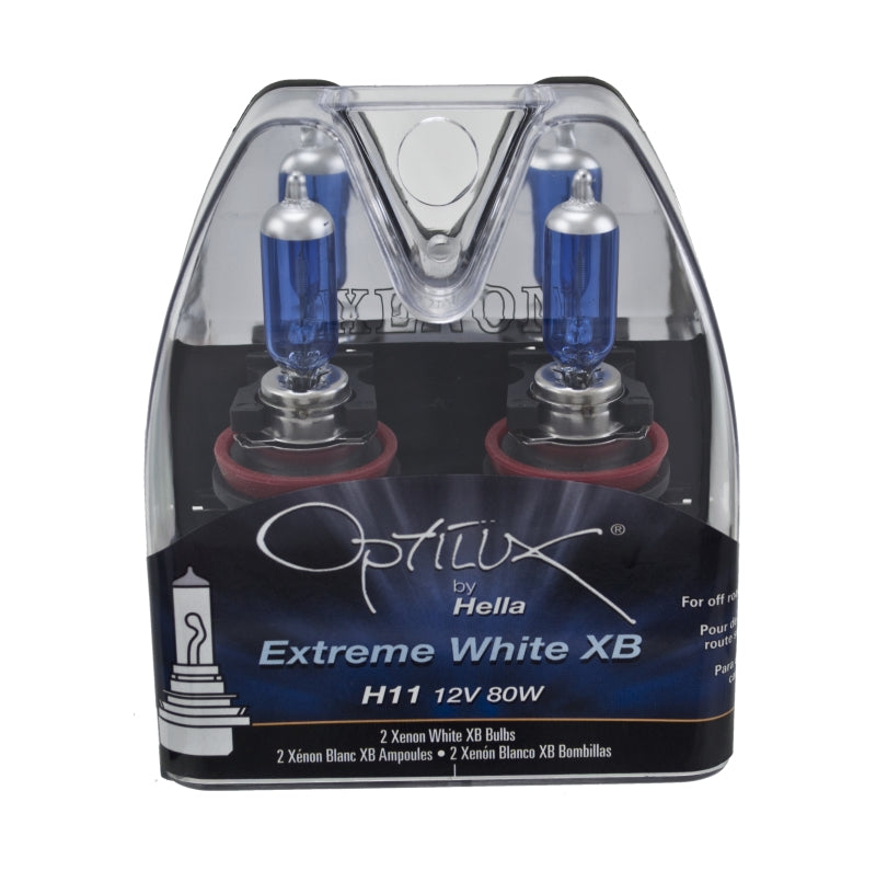 Hella Optilux XB Extreme Type H11 12V 80W Blue Bulbs - Pair Hella Bulbs AXOPROS