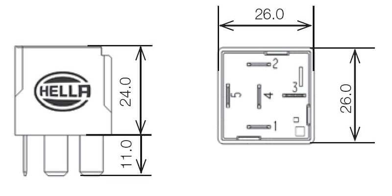 Hella Relay 12V 20/40A Spdt Res Hella Light Accessories and Wiring AXOPROS