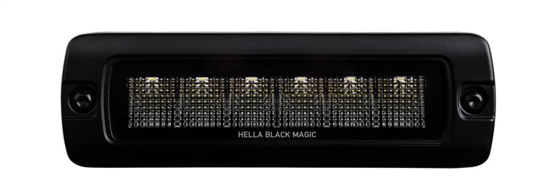 Hella Universal Black Magic 6 L.E.D. Flush Mount Mini Light Bar - Flood Beam Hella Fog Lights AXOPROS