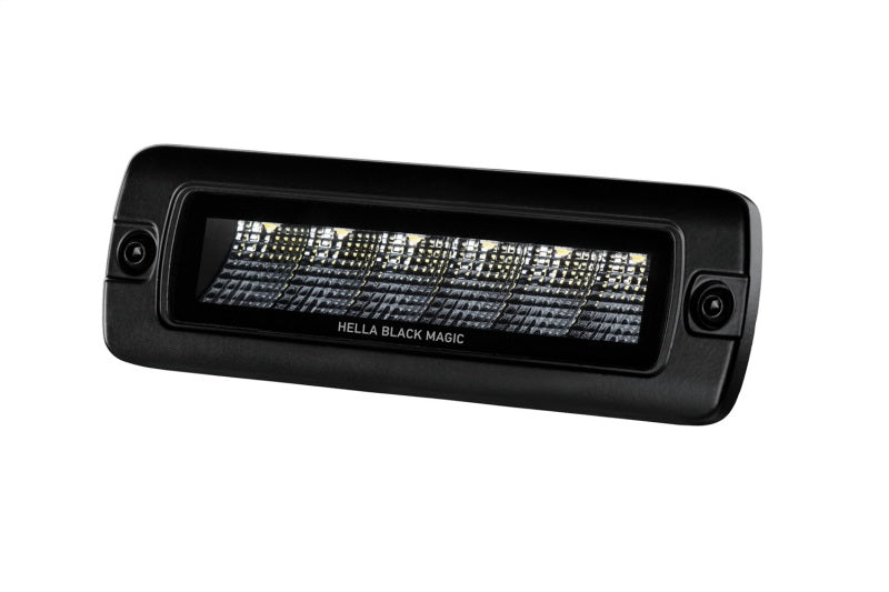 Hella Universal Black Magic 6 L.E.D. Flush Mount Mini Light Bar - Flood Beam Hella Fog Lights AXOPROS