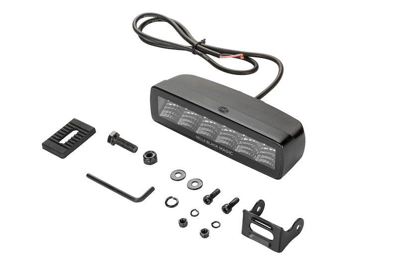 Hella Universal Black Magic 6 L.E.D. Mini Light Bar - Flood Beam Hella Fog Lights AXOPROS