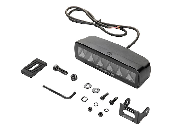 Hella Universal Black Magic 6 L.E.D. Mini Light Bar - Spot Beam Hella Fog Lights AXOPROS