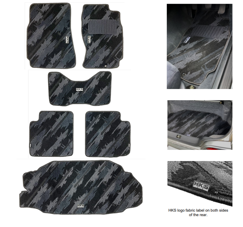 HKS FLOOR MATS BCNR33 FULL SET OCT RHD HKS Floor Mats Carpeted AXOPROS