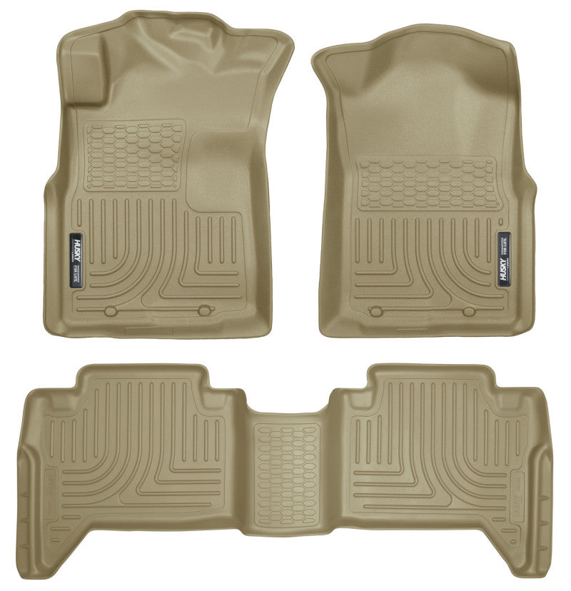 Husky Liners 05-13 Toyota Tacoma WeatherBeater Combo Tan Floor Liners Husky Liners Floor Mats - Rubber AXOPROS