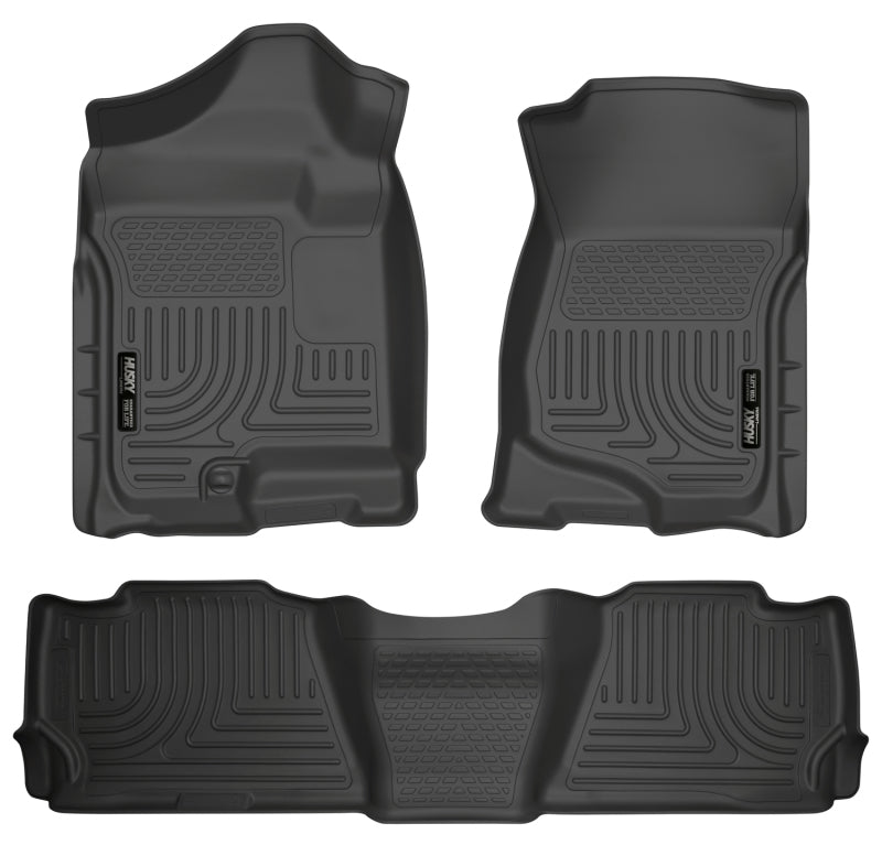 Husky Liners 07-13 GM Escalade ESV/Avalanche/Suburban WeatherBeater Black Front/2nd Row Floor Liners Husky Liners Floor Mats - Rubber AXOPROS