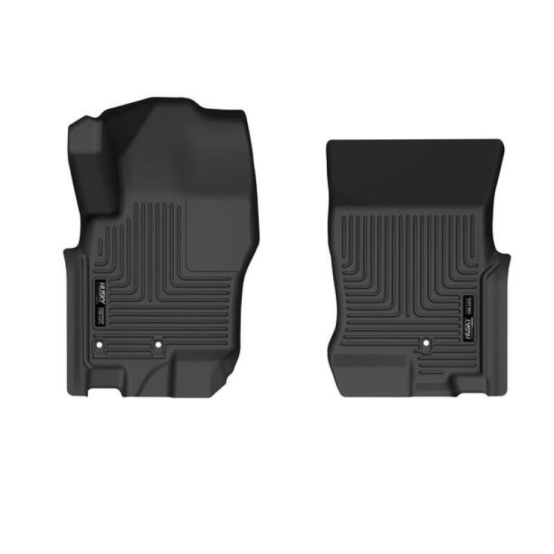 Husky Liners 08-21 Nissan Frontier Crew Cab WeatherBeater Front Row Black Floor Liners Husky Liners Floor Mats - Rubber AXOPROS