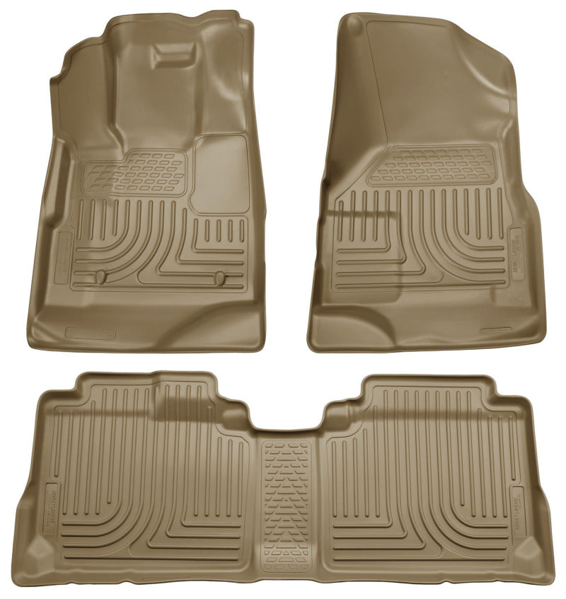 Husky Liners 09-12 Ford Escape/Mazda Tribute (Base/Hybrid) WeatherBeater Combo Tan Floor Liners Husky Liners Floor Mats - Rubber AXOPROS
