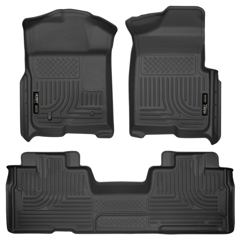 Husky Liners 09-12 Ford F-150 Super Cab WeatherBeater Combo Black Floor Liners Husky Liners Floor Mats - Rubber AXOPROS