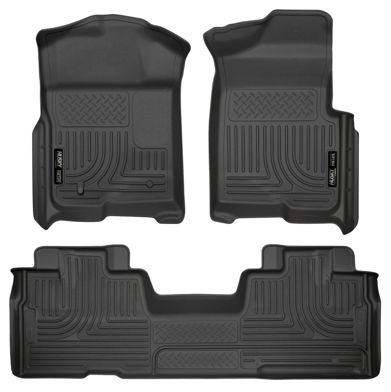 Husky Liners 09-12 Ford F-150 Super Cab WeatherBeater Combo Black Floor Liners Husky Liners Floor Mats - Rubber AXOPROS