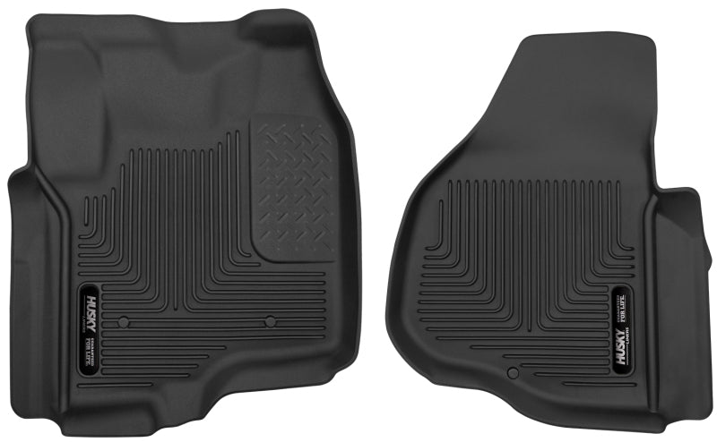 Husky Liners 12-13 F-250/F-350/F-450 Super Duty X-Act Contour Black Front Floor Liners Husky Liners Floor Mats - Rubber AXOPROS