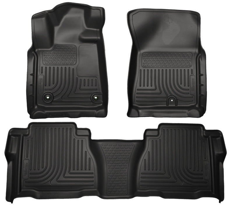 Husky Liners 12-13 Toyota Tundra Weatherbeater Black Front & 2nd Seat Floor Liners Husky Liners Floor Mats - Rubber AXOPROS