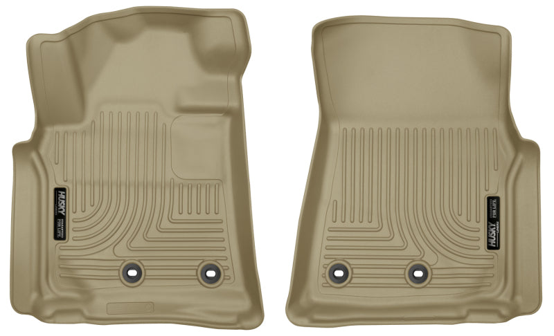Husky Liners 13-16 Lexus LX570 / 13-16 Toyota Land Cruiser WeatherBeater Front Tan Floor Liners Husky Liners Floor Mats - Rubber AXOPROS
