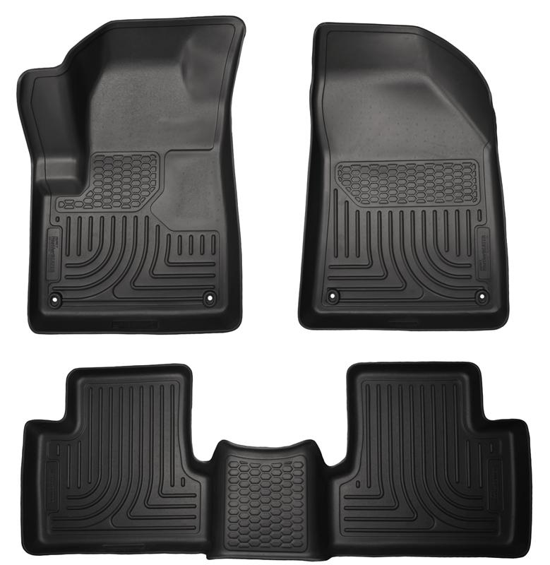 Husky Liners 14 Jeep Cherokee WeatherBeater Black Front and Second Seat Floor Liners Husky Liners Floor Mats - Rubber AXOPROS