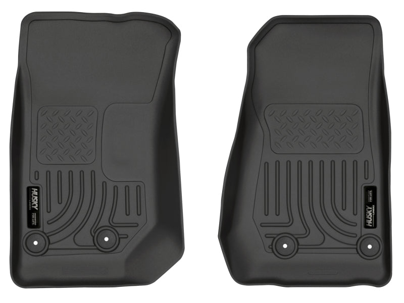Husky Liners 14 Jeep Wrangler 2/4 Door Weatherbeater Black Front Floor Liners Husky Liners Floor Mats - Rubber AXOPROS