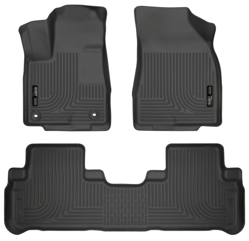 Husky Liners 14 Toyota Highlander Weatherbeater Black Front & 2nd Seat Floor Liners Husky Liners Floor Mats - Rubber AXOPROS