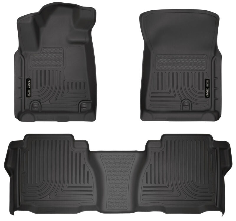 Husky Liners 14 Toyota Tundra Weatherbeater Black Front & 2nd Seat Floor Liners Husky Liners Floor Mats - Rubber AXOPROS