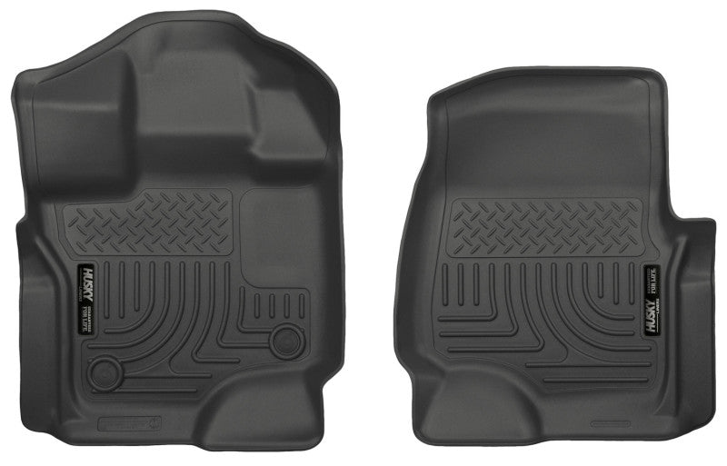 Husky Liners 15-23 Ford F-150 Super/Super Crew Cab WeatherBeater Black Front Floor Liners Husky Liners Floor Mats - Rubber AXOPROS
