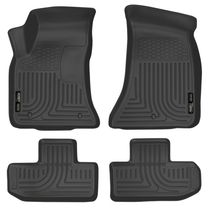 Husky Liners 16-22 Dodge Challenger (RWD) Front & Second Row Black Floor Liners Husky Liners Floor Mats - Rubber AXOPROS