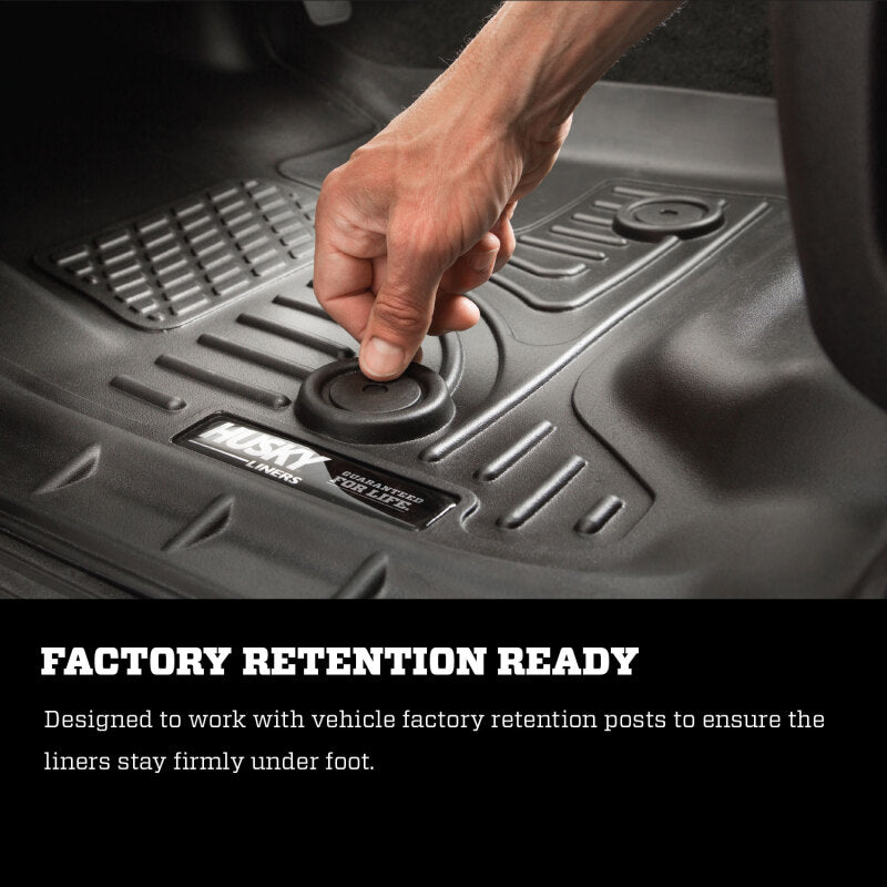 Husky Liners 16-22 Dodge Challenger (RWD) Front & Second Row Black Floor Liners Husky Liners Floor Mats - Rubber AXOPROS