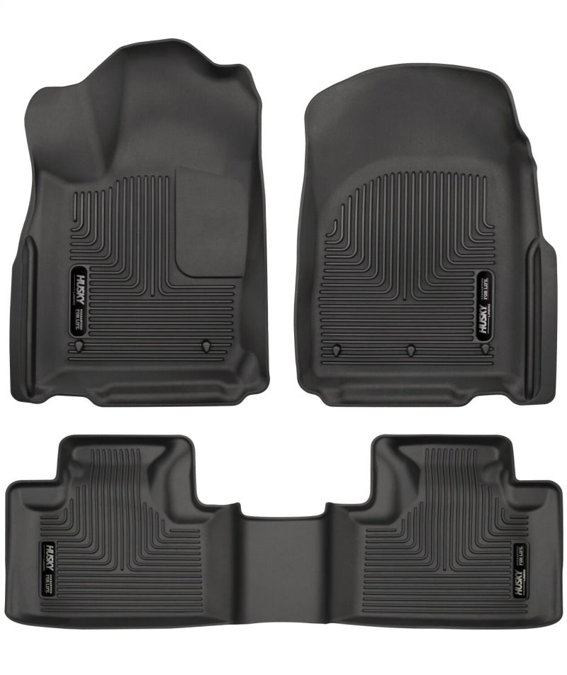 Husky Liners 16-22 Dodge Durango Weatherbeater Black Front & 2nd Seat Floor Liners Husky Liners Floor Mats - Rubber AXOPROS