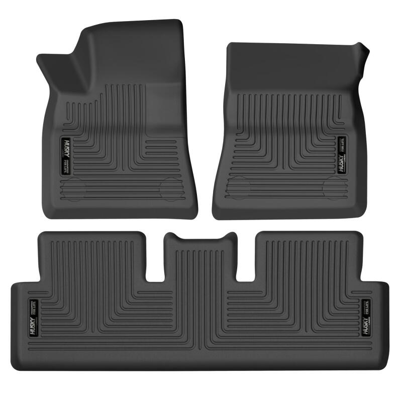 Husky Liners 17-21 Tesla 3 Weatherbeater Front & 2nd Seat Floor Liners - Black Husky Liners Floor Mats - Rubber AXOPROS