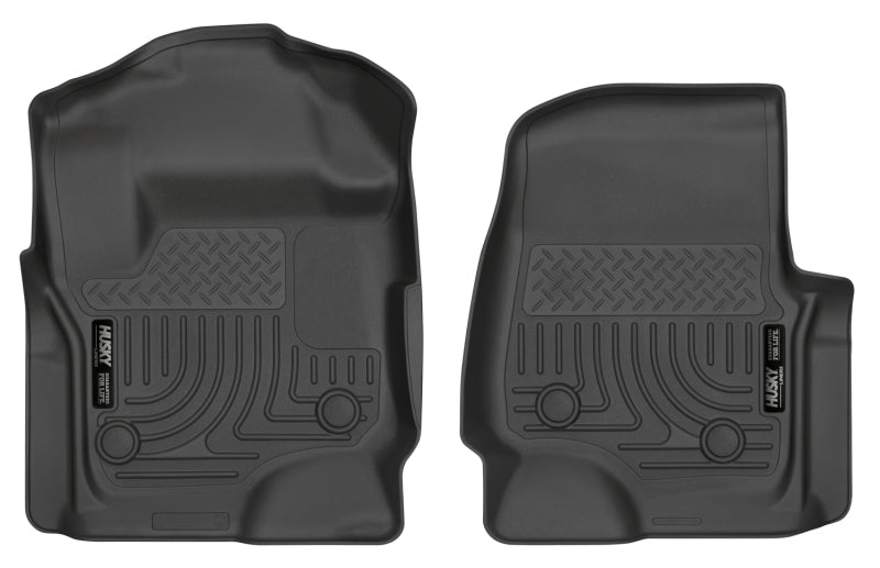 Husky Liners 17 Ford F-250 Super Duty SuperCab WeatherBeater Black Floor Liners Husky Liners Floor Mats - Rubber AXOPROS
