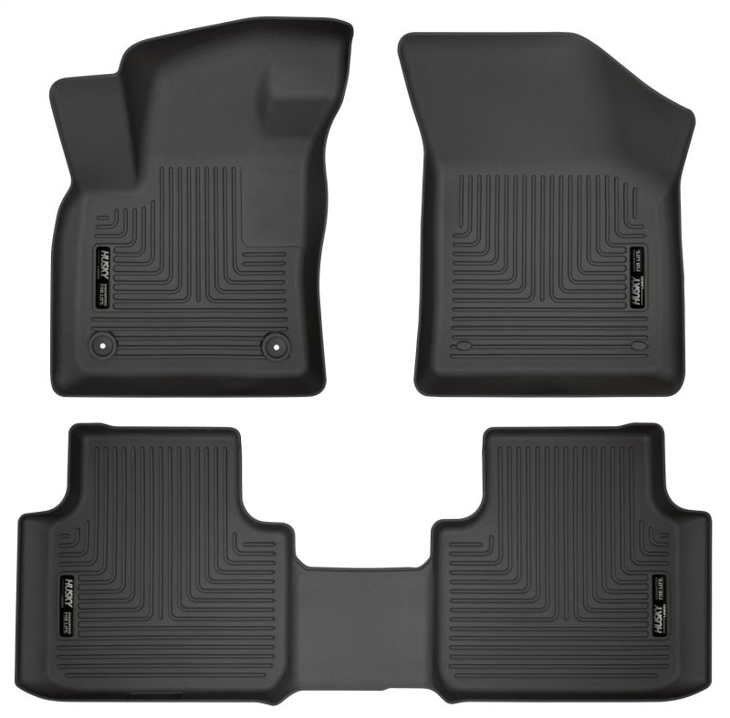 Husky Liners 18-19 Volkswagen Atlas Weatherbeater Black Front & 2nd Seat Floor Liners Husky Liners Floor Mats - Rubber AXOPROS