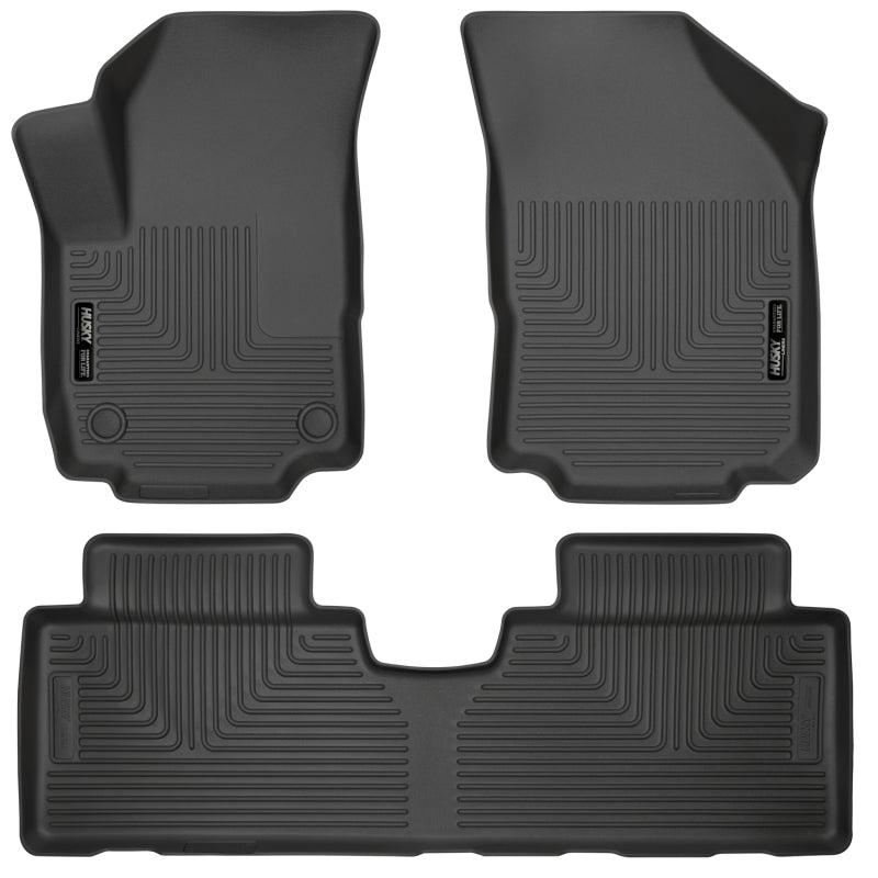 Husky Liners 18-23 Chevrolet Equinox Weatherbeater Black Front & 2nd Seat Floor Liners Husky Liners Floor Mats - Rubber AXOPROS