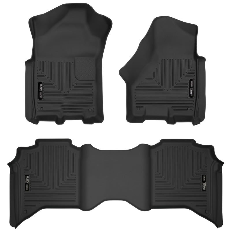 Husky Liners 19-20 Dodge Ram 2500/3500 Crew Cab X-Act Contour Front and Second Row Seat Floor Liners Husky Liners Floor Mats - Rubber AXOPROS