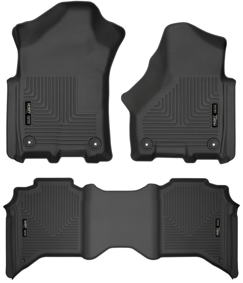 Husky Liners 19-21 Ram 2500/3500 Crew Cab Weatherbeater Black Front & 2nd Seat Floor Liners Husky Liners Floor Mats - Rubber AXOPROS
