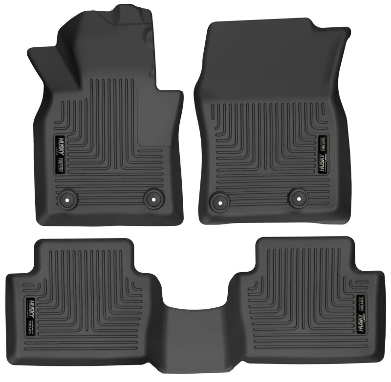 Husky Liners 19-22 Mazda 3 / 20-22 CX-30 WeatherBeater Front & 2nd Seat Floor Liners - Black Husky Liners Floor Mats - Rubber AXOPROS