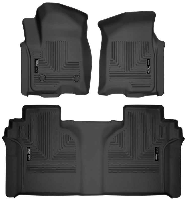 Husky Liners 19-23 Chevrolet Silverado 1500 Crew Cab WeatherBeater Blk Front & 2nd Seat Floor Liners Husky Liners Floor Mats - Rubber AXOPROS