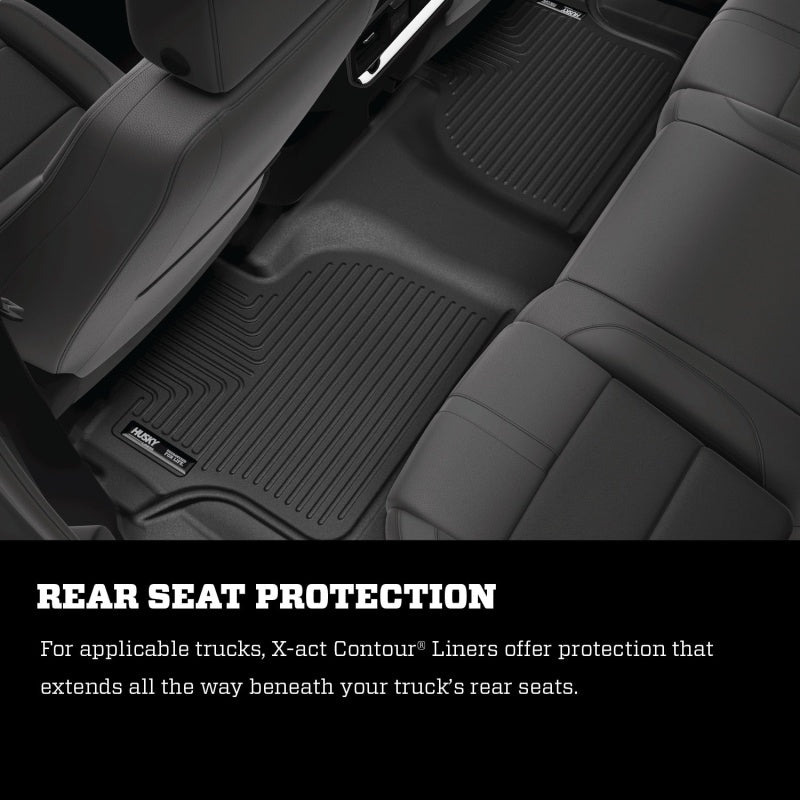Husky Liners 19-24 Chevy Silverado1500/GMC Sierra1500 X-Act Front + 2nd Seat Floor Liner Set-Black Husky Liners Floor Mats - Rubber AXOPROS