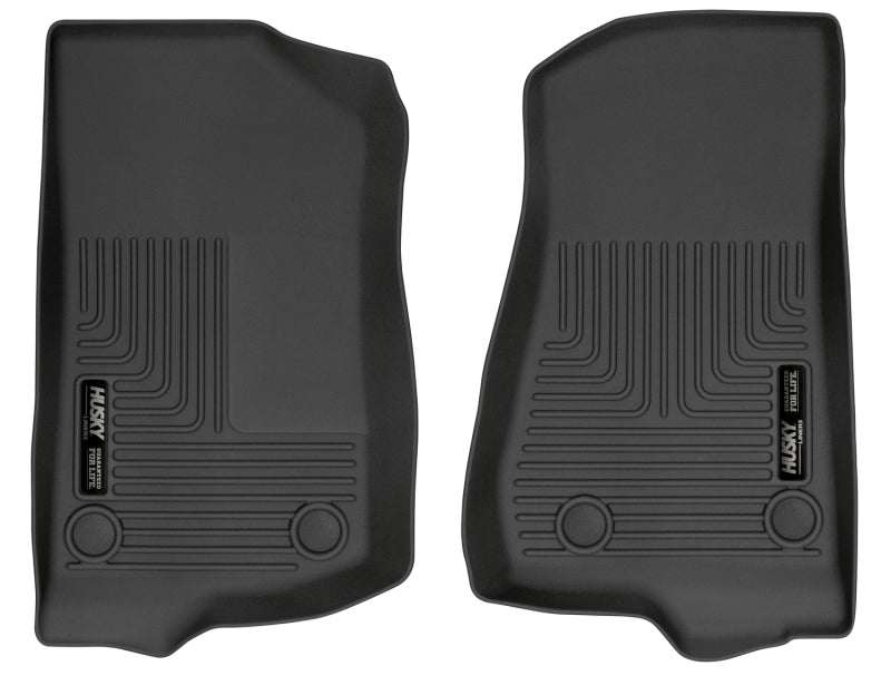 Husky Liners 19-24 Jeep Wrangler JL/JLU WeatherBeater Front Row Black Floor Liners Husky Liners Floor Mats - Rubber AXOPROS