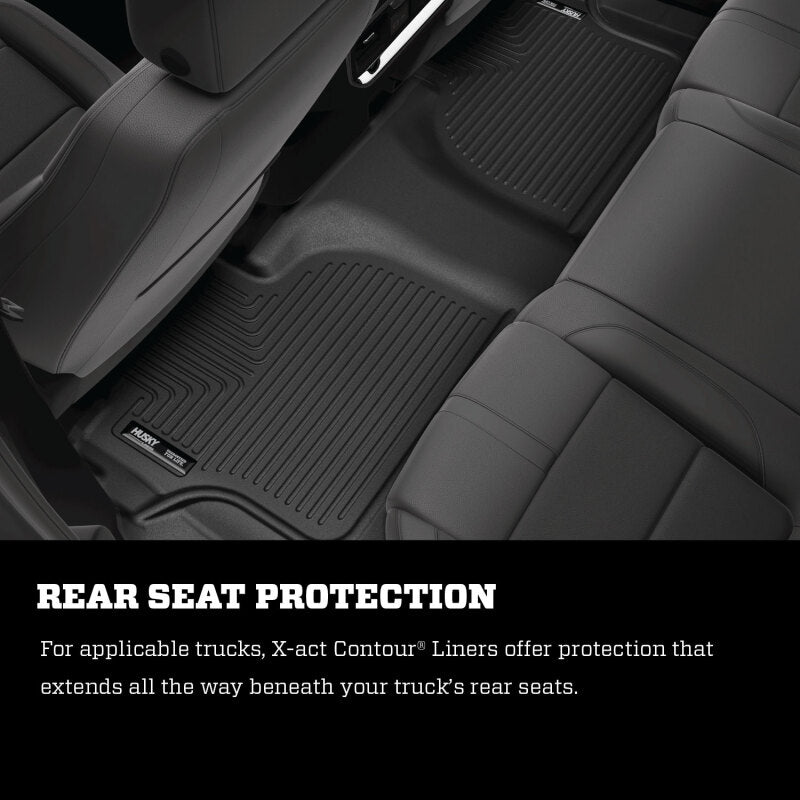Husky Liners 19-24 JLU Jeep Wrangler 4 Door X-Act Contour Black Floor Liners (2nd Seat) Husky Liners Floor Mats - Rubber AXOPROS