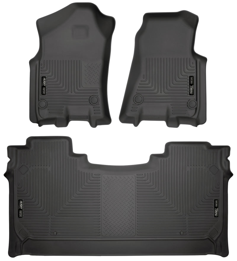 Husky Liners 19 Dodge Ram 1500 Crew Cab Weatherbeater Black Front & 2nd Seat Floor Liners Husky Liners Floor Mats - Rubber AXOPROS