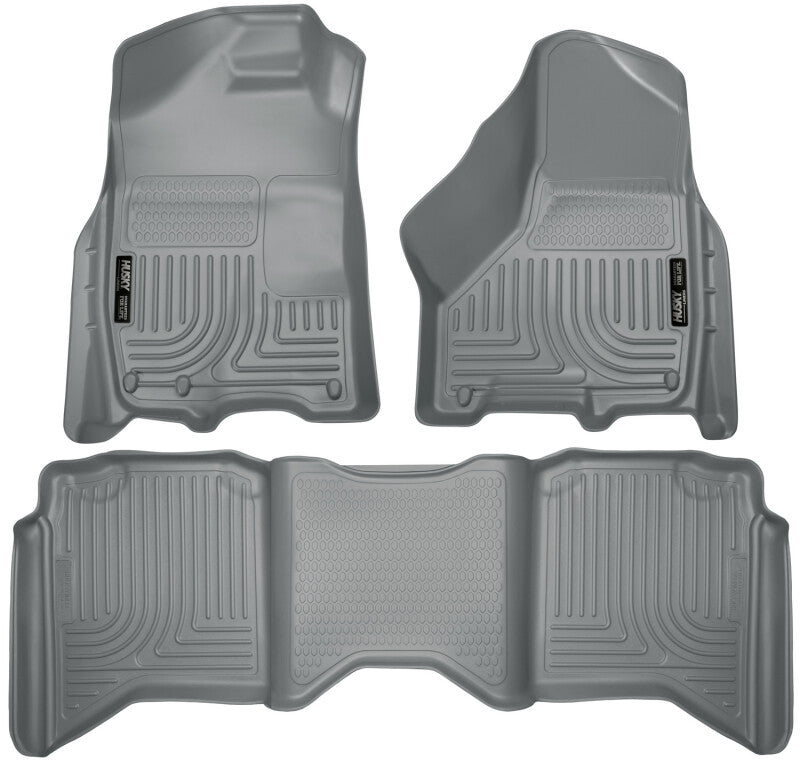 Husky Liners 2012 Dodge Ram 1500/2500/3500 Crew Cab WeatherBeater Combo Gray Floor Liners Husky Liners Floor Mats - Rubber AXOPROS