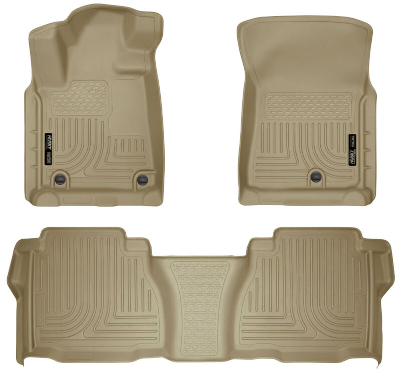 Husky Liners 2012 Toyota Tundra Double/CrewMax Cab WeatherBeater Combo Tan Floor Liners Husky Liners Floor Mats - Rubber AXOPROS