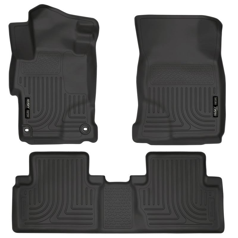Husky Liners 2014 Honda Civic Sedan WeatherBeater Black Front & 2nd Seat Floor Liners Husky Liners Floor Mats - Rubber AXOPROS