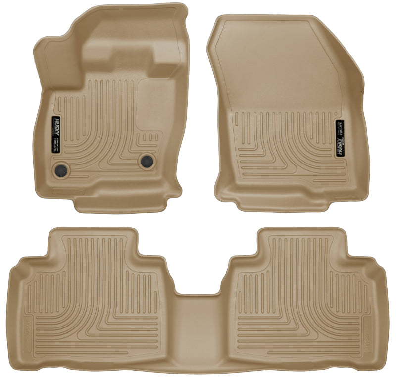 Husky Liners 2015 Ford Edge WeatherBeater Front & 2nd Row Combo Tan Floor Liners Husky Liners Floor Mats - Rubber AXOPROS
