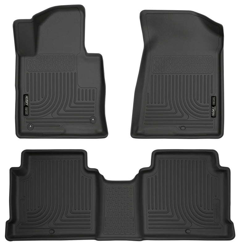 Husky Liners 2015 Hyundai Sonata Weatherbeater Black Front & 2nd Seat Floor Liners Husky Liners Floor Mats - Rubber AXOPROS