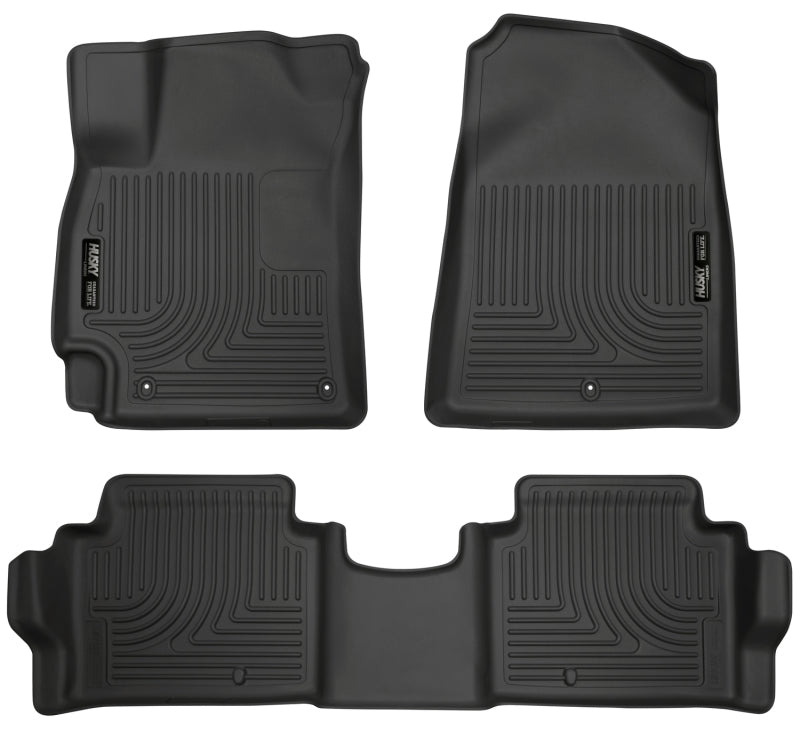 Husky Liners 2017 Hyundai Elantra Weatherbeater Black Front and Second Row Floor Liners Husky Liners Floor Mats - Rubber AXOPROS