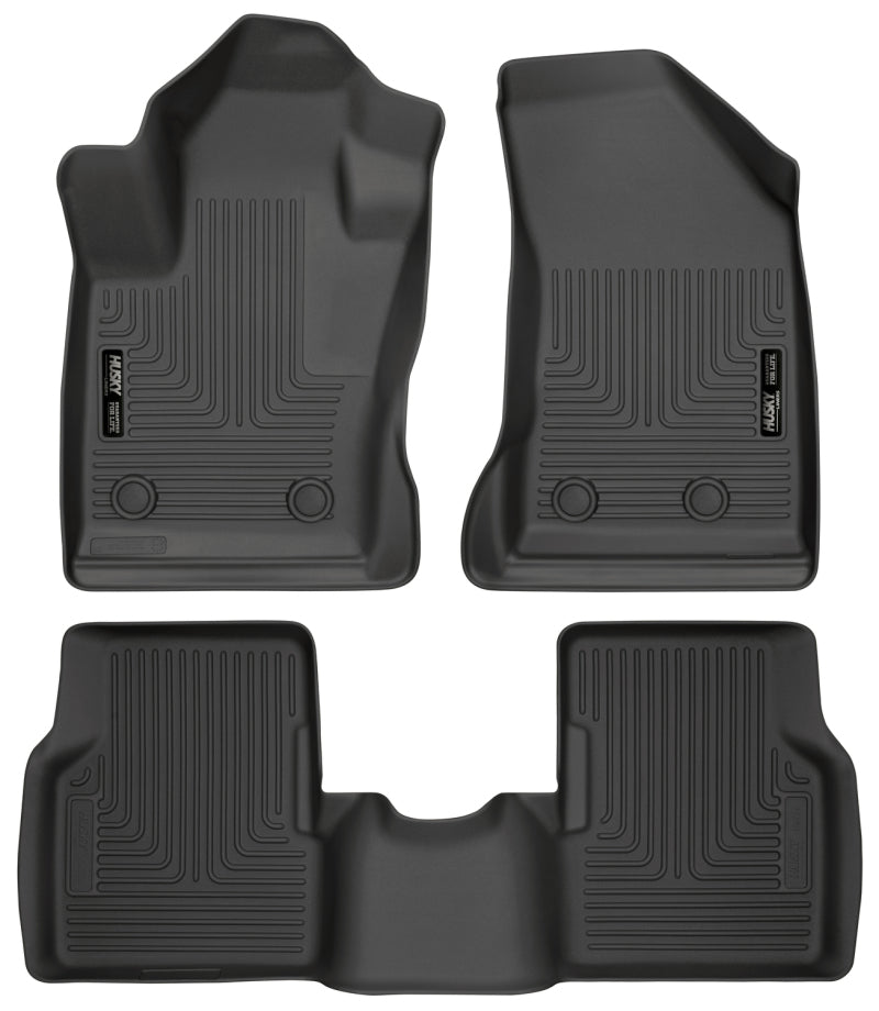Husky Liners 2017 Jeep Compass Weatherbeater Black Front & 2nd Seat Floor Liners Husky Liners Floor Mats - Rubber AXOPROS