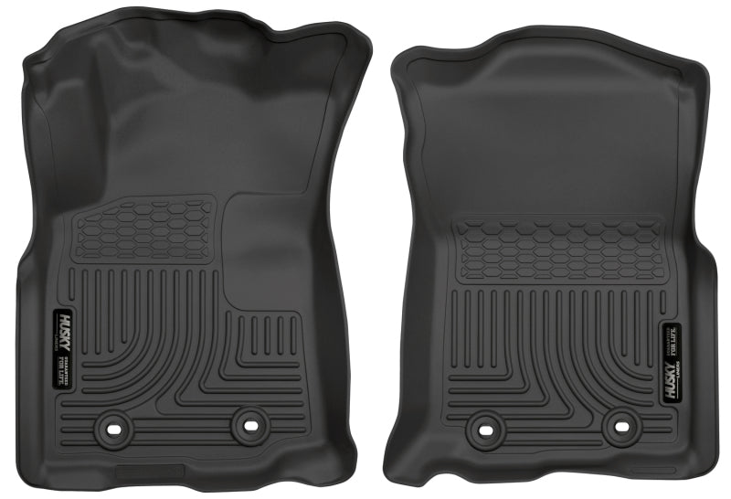 Husky Liners 2018 Toyota Tacoma Double Cab WeatherBeater Black Front Floor Liners Husky Liners Floor Mats - Rubber AXOPROS