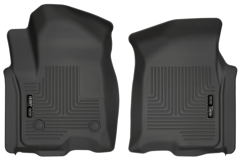 Husky Liners 2019 Chevrolet Silverado 1500 Crew Cab WeatherBeater Black Front Floor Liners Husky Liners Floor Mats - Rubber AXOPROS
